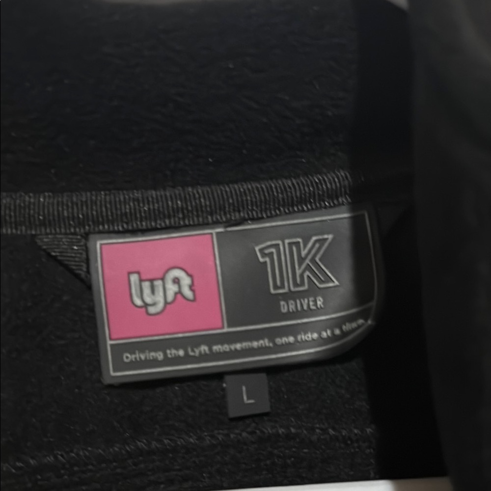 Lyft 1k driver fleece lined soft shell Men's Black Jacket Sz large
